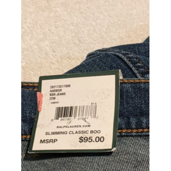 LRL Lauren Jeans Co Women's Size 22wx32 Classic Bootcut Jeans Dark Wash Denim - Picture 3 of 9